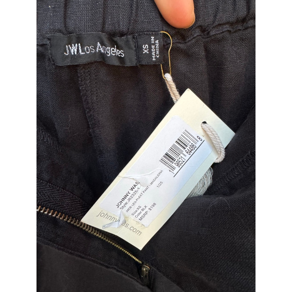 Johnny Was Madaleina Wide Leg Pleated Linen Pants Black XS NWT $198 - Picture 7 of 9